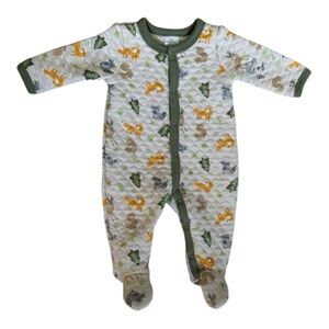 Little Beginnings 0-3m Baby Quilted Pajamas with Fox and Tree Print
